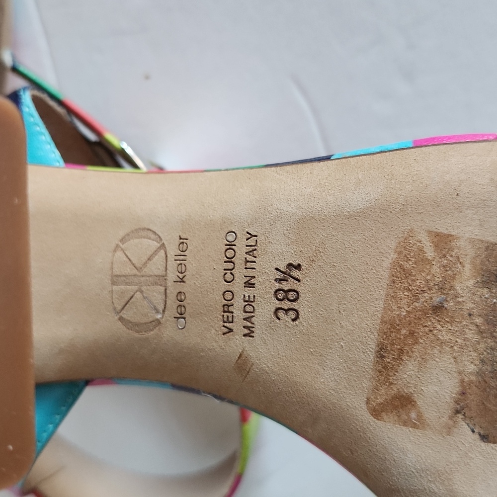 Dee Keller Laura Lauren Rainbow Sandal Heel, Sz 8 - Picture 7 of 7